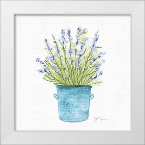 Herbes en Pot I White Modern Wood Framed Art Print by Tava Studios