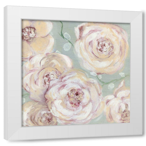 Spring Blush White Modern Wood Framed Art Print by Tava Studios