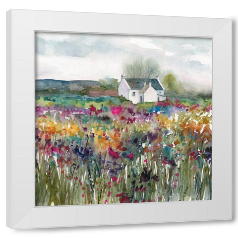 Wildflower Cottage White Modern Wood Framed Art Print by Robinson, Carol