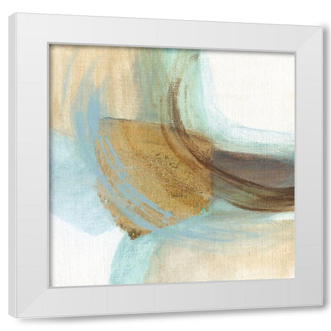 Blue Rythm I White Modern Wood Framed Art Print by Tava Studios
