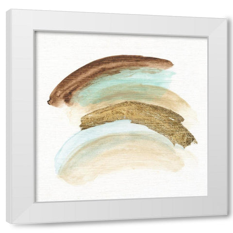 Blue Rhythm III White Modern Wood Framed Art Print by Tava Studios