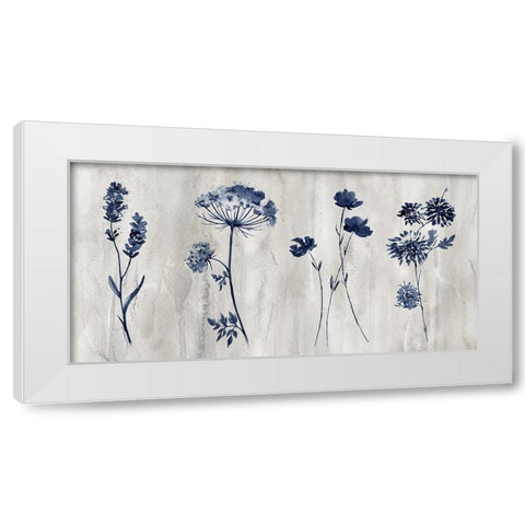 Indigo Row White Modern Wood Framed Art Print by Knutsen, Conrad