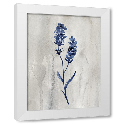 Indigo Botanical II White Modern Wood Framed Art Print by Knutsen, Conrad