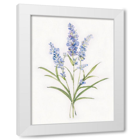 Dainty Botancial Lavender White Modern Wood Framed Art Print by Swatland, Sally