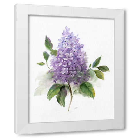 Lilac Romance I White Modern Wood Framed Art Print by Nan