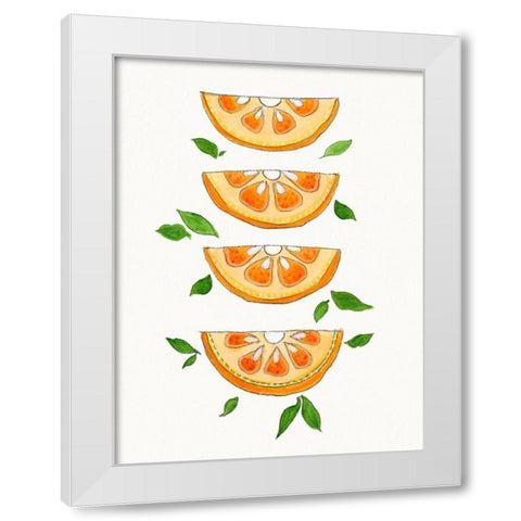 Orange Slices White Modern Wood Framed Art Print by Tava Studios