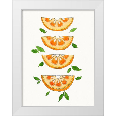 Orange Slices White Modern Wood Framed Art Print by Tava Studios
