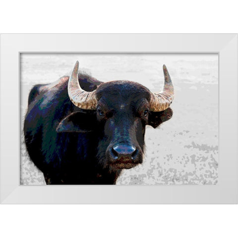 Buffalo Meets Warhol White Modern Wood Framed Art Print by Tondini, Nico