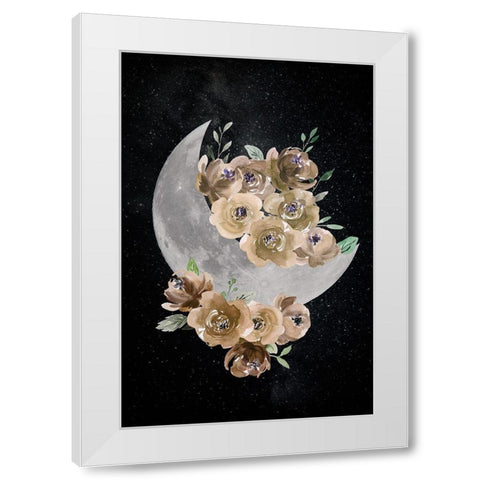 Bohemian Moon White Modern Wood Framed Art Print by Santiago, Daniela