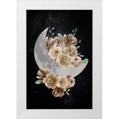 Bohemian Moon White Modern Wood Framed Art Print by Santiago, Daniela