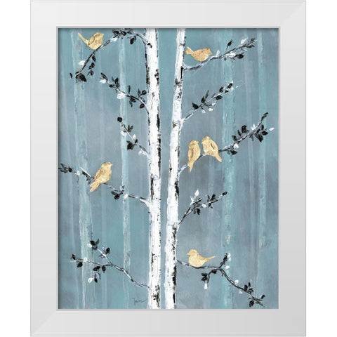 Sound of Spring White Modern Wood Framed Art Print by Tava Studios