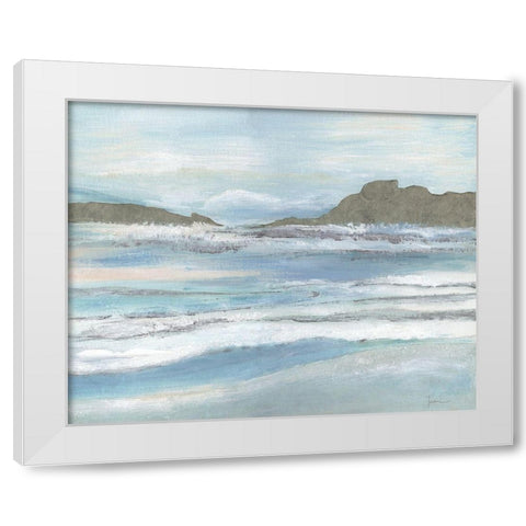 Island Tide White Modern Wood Framed Art Print by Tava Studios
