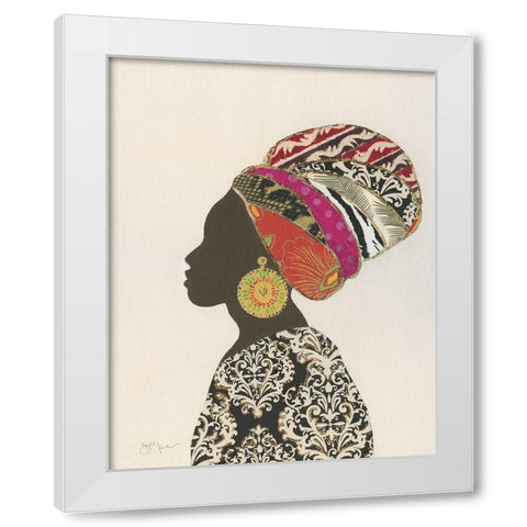 African Silhouette Woman II White Modern Wood Framed Art Print by Tava Studios