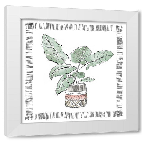 Elephant Ear White Modern Wood Framed Art Print by Tava Studios