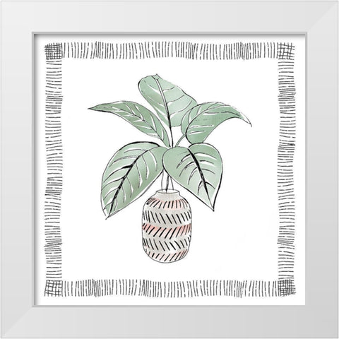 Zebra Plant White Modern Wood Framed Art Print by Tava Studios
