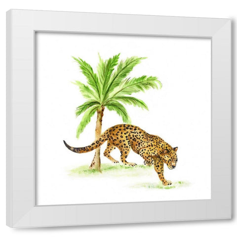 Jungle Cat I White Modern Wood Framed Art Print by Tava Studios