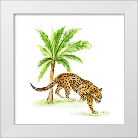 Jungle Cat I White Modern Wood Framed Art Print by Tava Studios