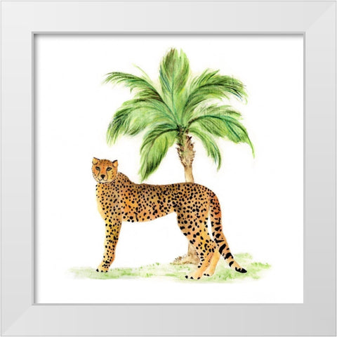 Jungle Cat II White Modern Wood Framed Art Print by Tava Studios