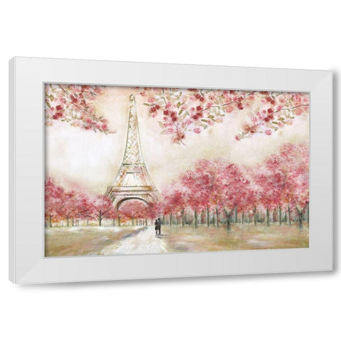 Spring In Paris White Modern Wood Framed Art Print by Tava Studios