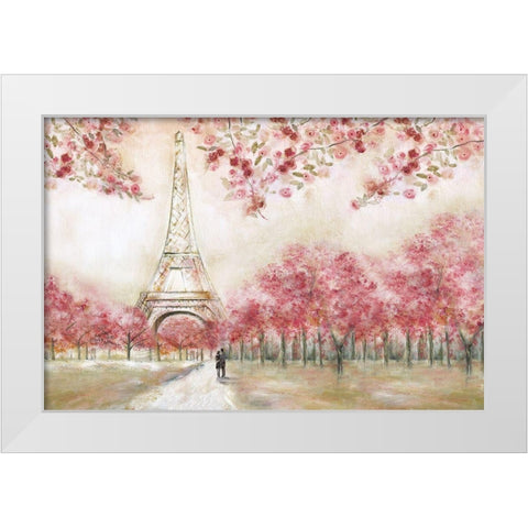 Spring In Paris White Modern Wood Framed Art Print by Tava Studios