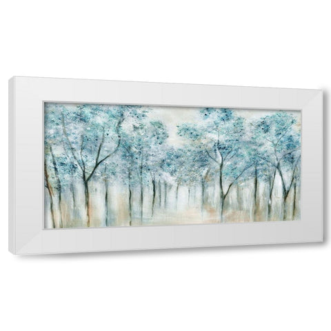 Spring Blue White Modern Wood Framed Art Print by Tava Studios