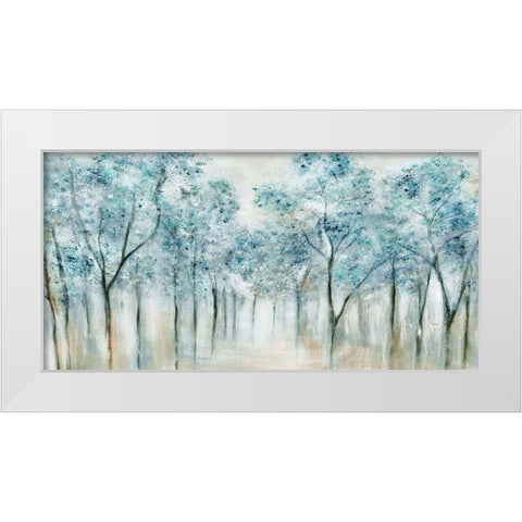 Spring Blue White Modern Wood Framed Art Print by Tava Studios