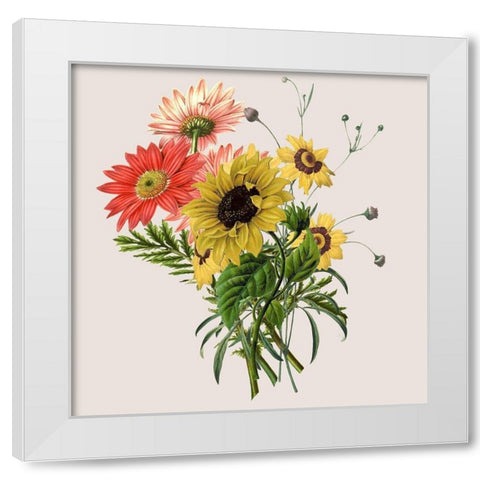 Sunflower White Modern Wood Framed Art Print by Jill, Susan