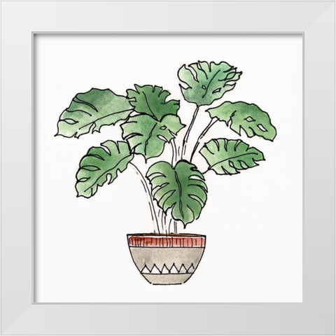 Boho Greenery II White Modern Wood Framed Art Print by Tava Studios