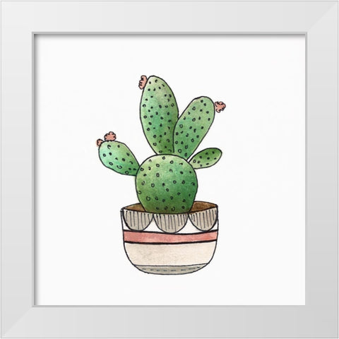 Boho Greenery III White Modern Wood Framed Art Print by Tava Studios
