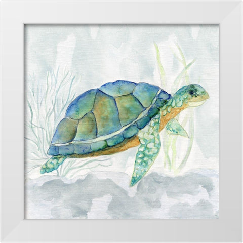 Riding the Current I White Modern Wood Framed Art Print by Tava Studios