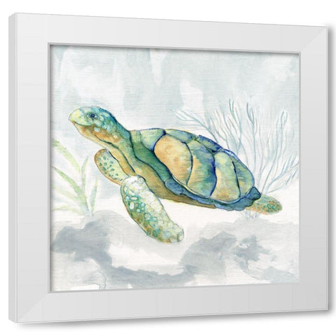 Riding the Current II White Modern Wood Framed Art Print by Tava Studios
