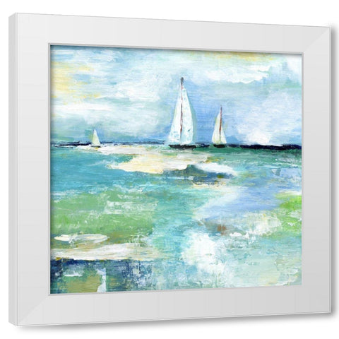 Day on the Lake White Modern Wood Framed Art Print by Tava Studios