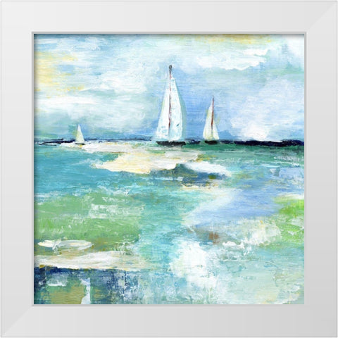 Day on the Lake White Modern Wood Framed Art Print by Tava Studios