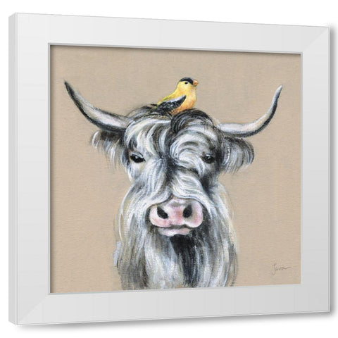 Playful Nature IV White Modern Wood Framed Art Print by Tava Studios