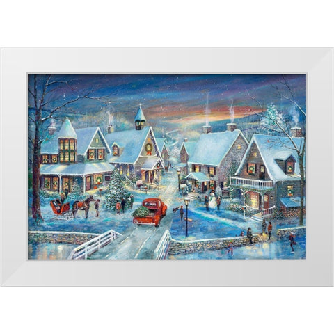 Celebrating Home for the Holidays White Modern Wood Framed Art Print by Manning, Ruane