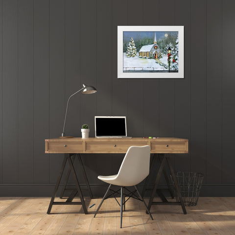O Holy Night White Modern Wood Framed Art Print by Swatland, Sally