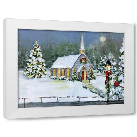 O Holy Night White Modern Wood Framed Art Print by Swatland, Sally