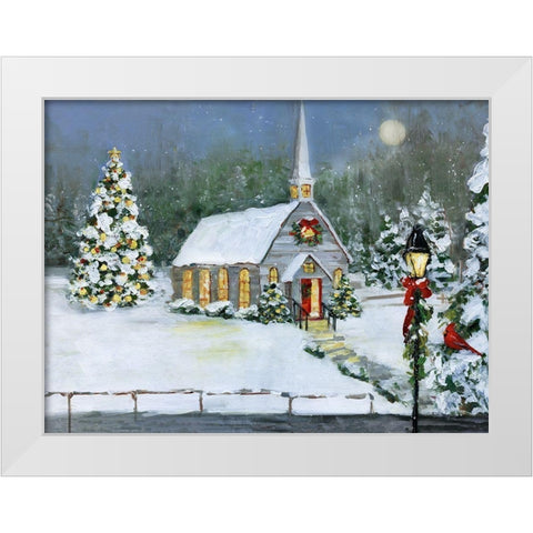 O Holy Night White Modern Wood Framed Art Print by Swatland, Sally