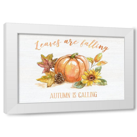 Autumn Blessings White Modern Wood Framed Art Print by Nan
