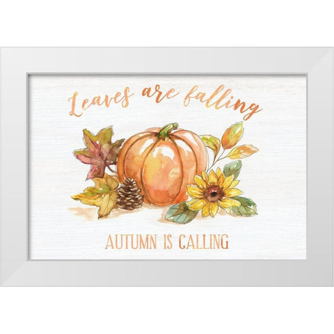 Autumn Blessings White Modern Wood Framed Art Print by Nan