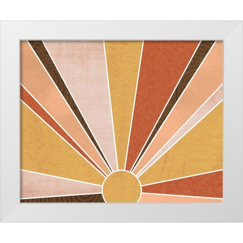 Sedona Sunrise White Modern Wood Framed Art Print by Santiago, Daniela
