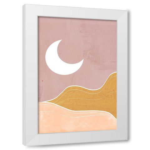 Sedona Moon White Modern Wood Framed Art Print by Santiago, Daniela