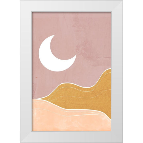 Sedona Moon White Modern Wood Framed Art Print by Santiago, Daniela