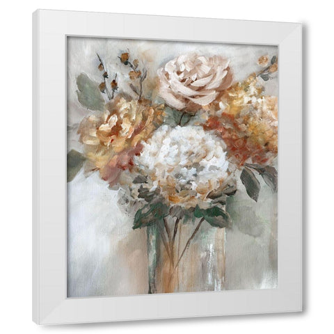 Autumn Gold White Modern Wood Framed Art Print by Nan