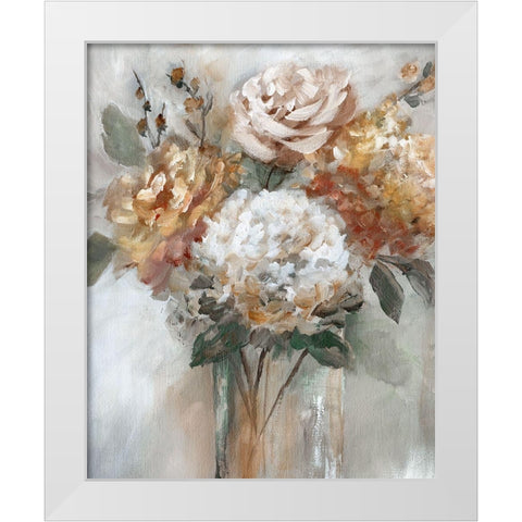 Autumn Gold White Modern Wood Framed Art Print by Nan