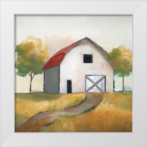Simplicity Barn White Modern Wood Framed Art Print by Nan