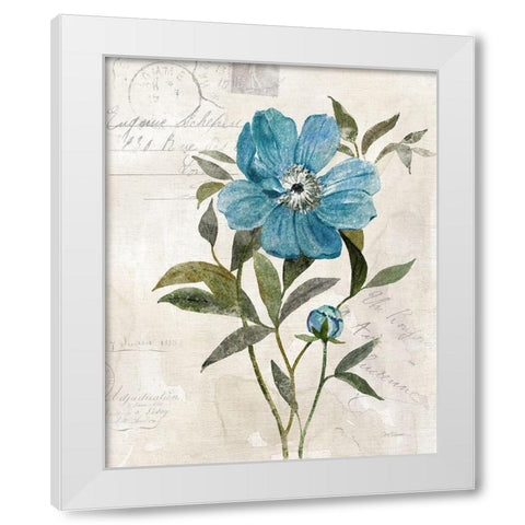 Linen Peony White Modern Wood Framed Art Print by Robinson, Carol