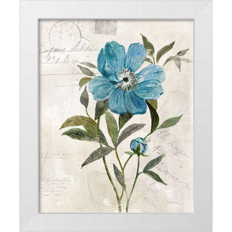 Linen Peony White Modern Wood Framed Art Print by Robinson, Carol