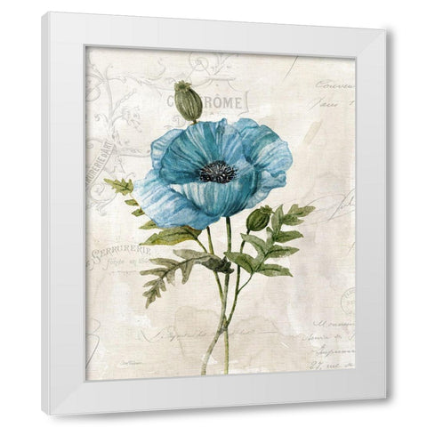 Linen Poppy White Modern Wood Framed Art Print by Robinson, Carol