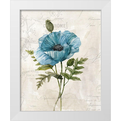 Linen Poppy White Modern Wood Framed Art Print by Robinson, Carol